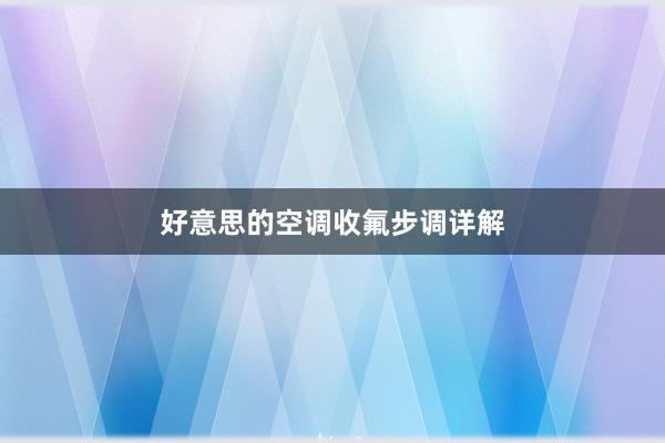 好意思的空调收氟步调详解